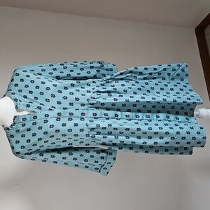 Tuckernuck LG Half Drop Royal Shirt Dress Blue Slate Pockets Cottage Feminine